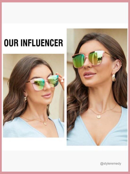 Polarized Oversized Sunglasses, Retro Square Mirrored Shades, Lightweight UV400 main image 5